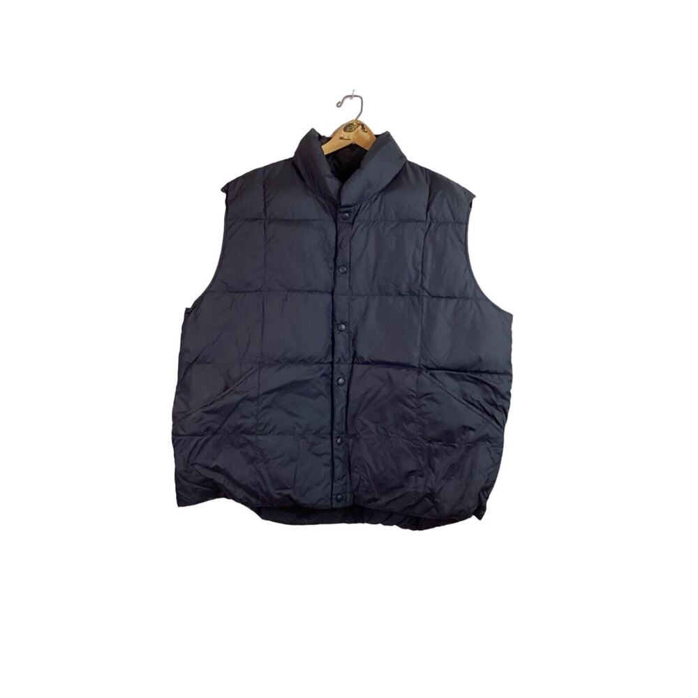 Lands End Down Puffer Vest Jacket Mens Size XXL 50-52 Black